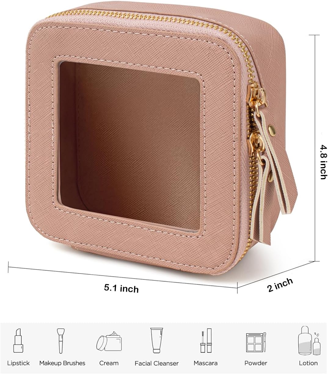 Travel Clear Makeup Bag Set, TSA Approved Cosmetic Bag Case with Zipper Portable Makeup Pouch Toiletry Bag Women Traveling Cosmetic Organizer Storage Bag Car Organizer Car Essentials for Women