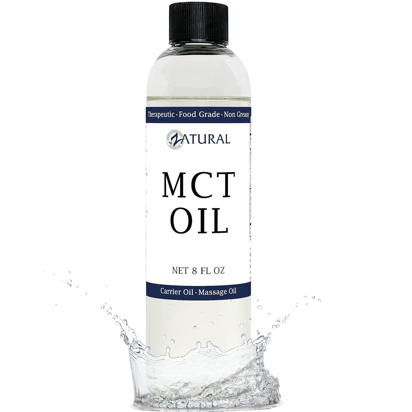 Pure MCT Oil, Carrier Oil, Massage Oil, Hydrating Oil, Hair Oil, Food and Therapeutic Grade, 8 Oz