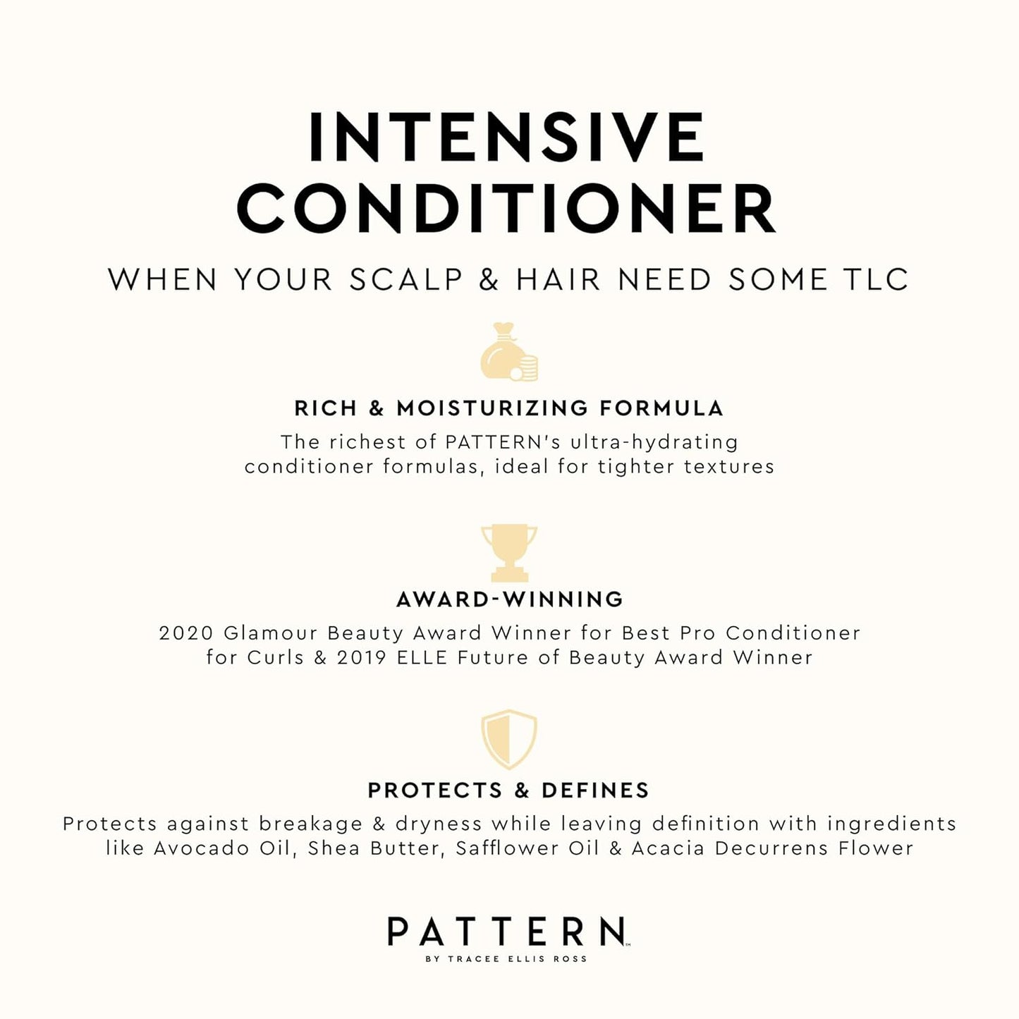 PATTERN Beauty by Tracee Ellis Ross Intensive Conditioner, 29 Fl Oz, Shea Butter, Avocado Oil & Vitamin E, Extreme Moisture for Curly Hair, Curl Restoration and Tight-Textures, 3a-4c