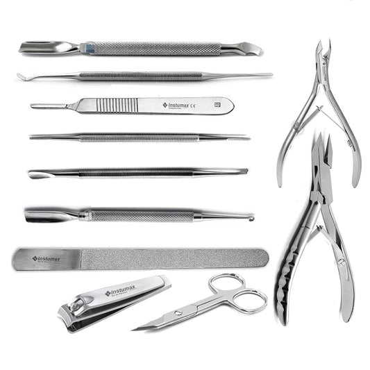 Podiatry Instruments Kit Ingrown Nipper Chiropody Cuticle Cutter Files Scissors Premium Ingrowing Toenail Removal Tool Kit Nail Lifters, and Manicure Care Tools for Nail Correction