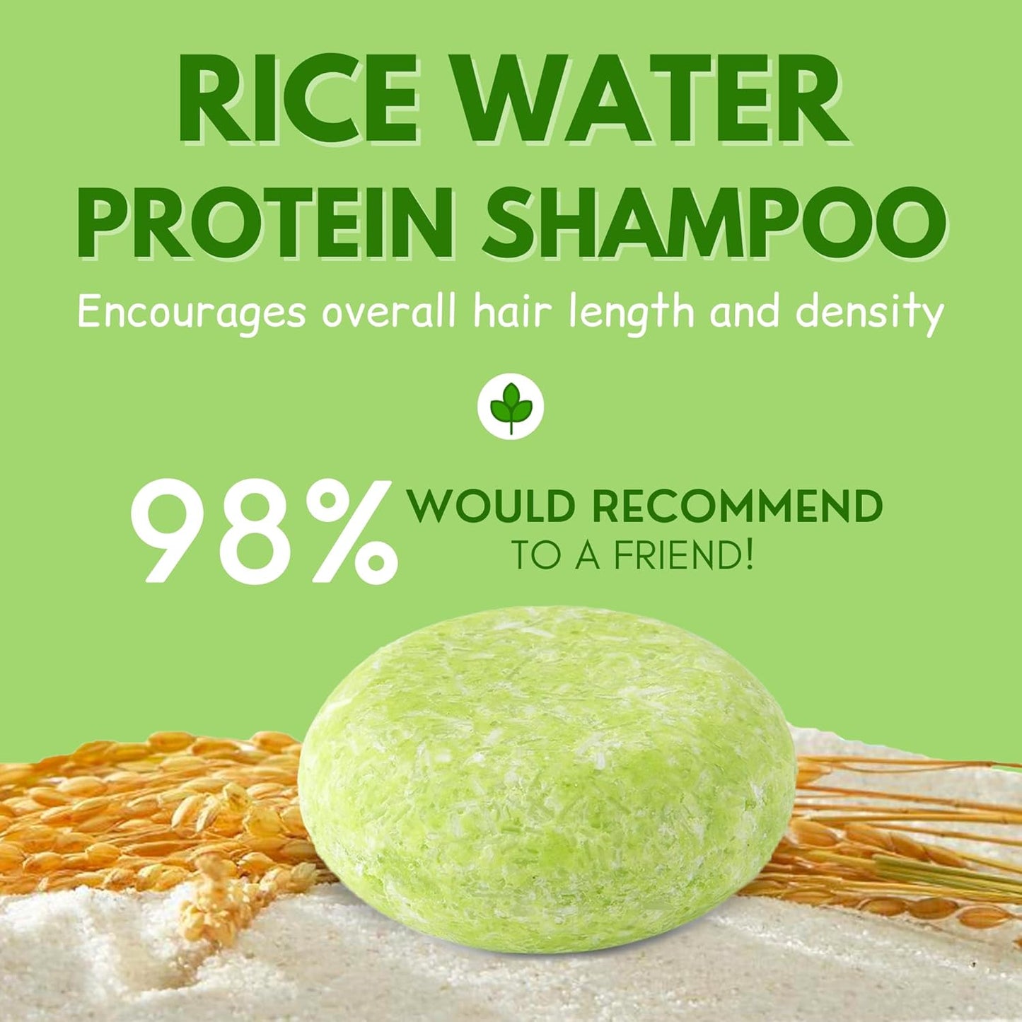 Ginger Rosemary & Rice Water Shampoo Bar Pack 3 - Hair Growth, Thickening, Strengthening, Anti Hair Loss, Volumize & pH Balanced - Sulfate & Silicone Free For All Hair Type