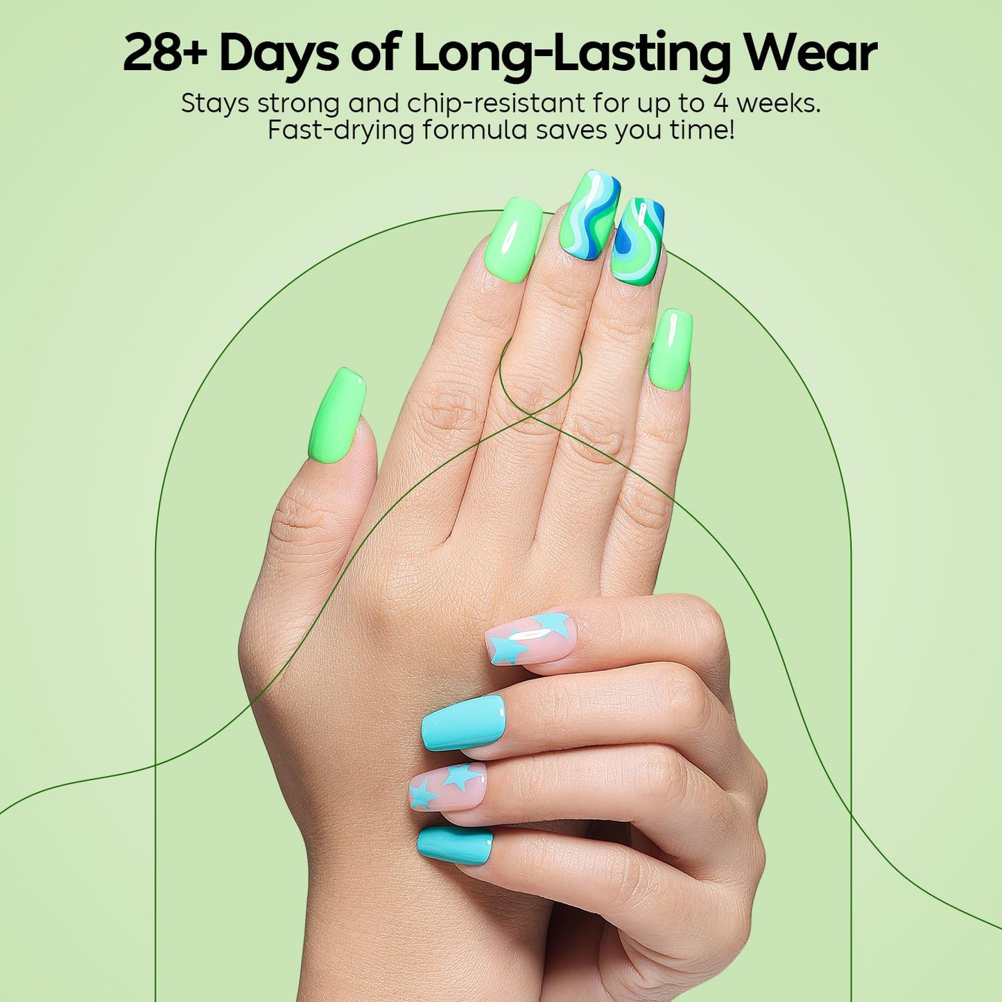 Luxbon 12 pcs Gel Nail Polish Set - Summer Color Set Long Lasting Gel Polish, uv led Soak Off Nail Art Designs Manicure Kit 006