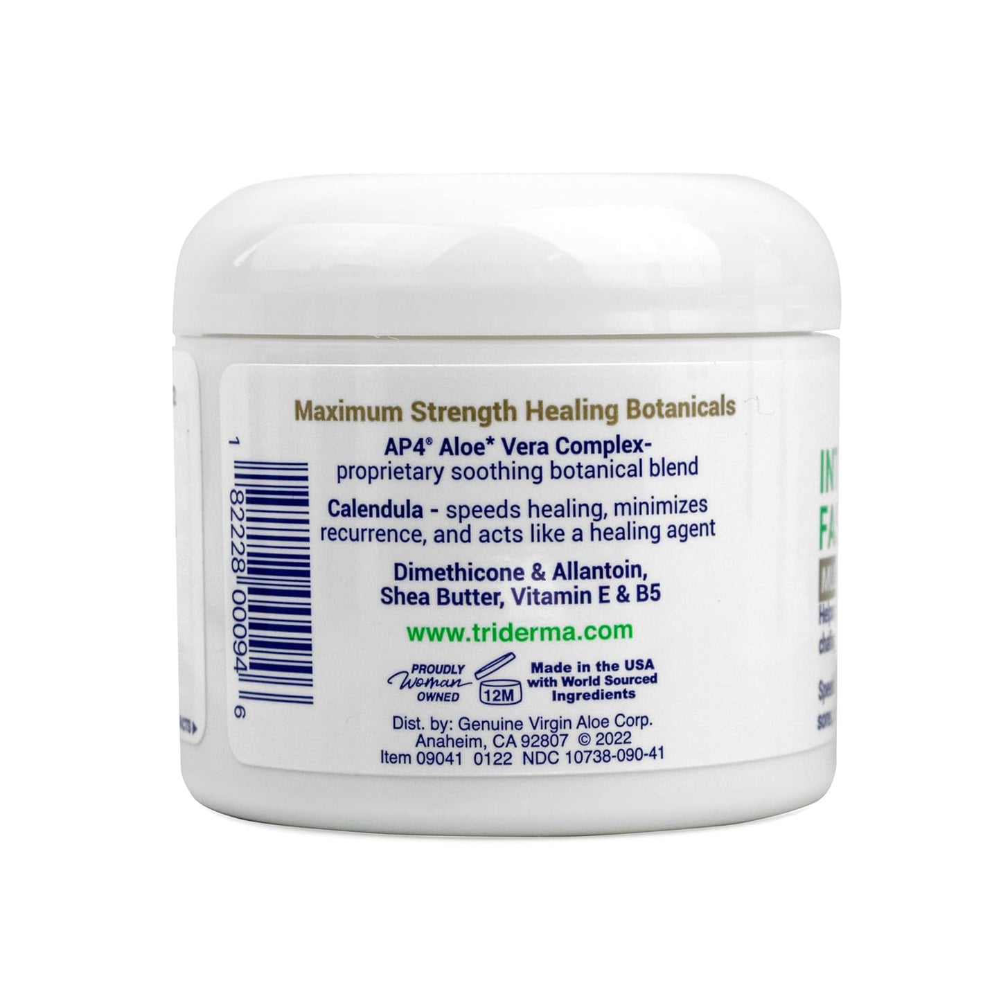 TriDerma Intense Fast Healing Cream, Decreases Healing Time for Minor Irritations, Rashes, Scrapes, Cuts 4 Ounces