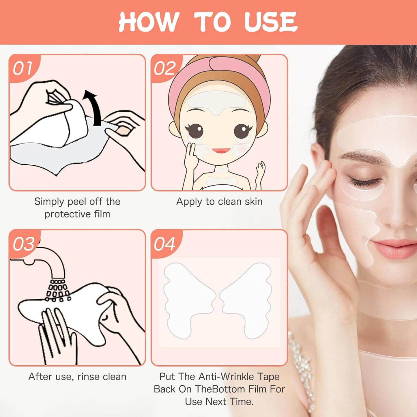 Neck Wrinkle Patches, Anti Wrinkle Silicone Patches，Reusable Chest Firming and Tightening Facial Masks, Collagen Neck Fine Line Pads for Women Reduce Fine Wrinkles, Moisturizing & Firming（11PCS)