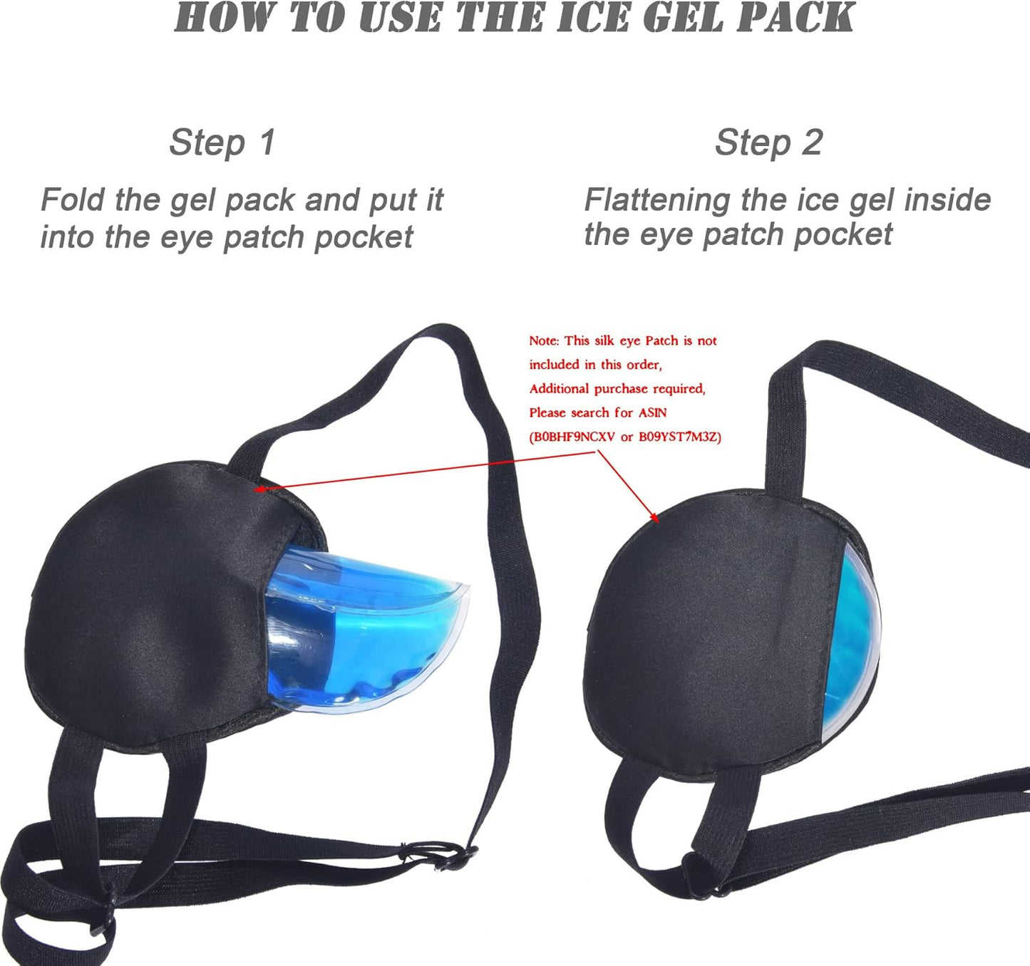 Ice Eye Patches for Puffy Eyes, Cooling Medical Eye Patch Pad Gel Pack Cover Eyepatch Cold Hot Therapy Eye Bags Dark Circles After Surgery Adult Kid (4 PCS)