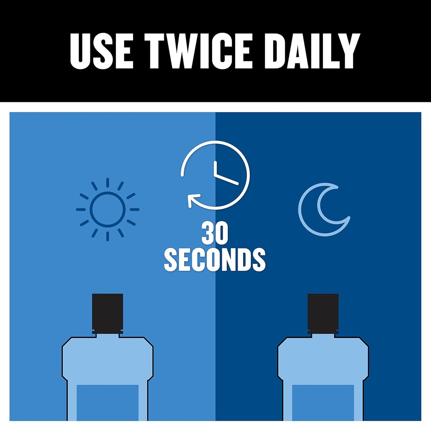 Listerine Ultraclean Alcohol Free Tartar Control Mouthwash, Oral Rinse to Help Fight Bad Breath and Tartar, for Cleaner, Naturally White Teeth, Less Intense Arctic Mint Taste, 1 L (Pack of 2)