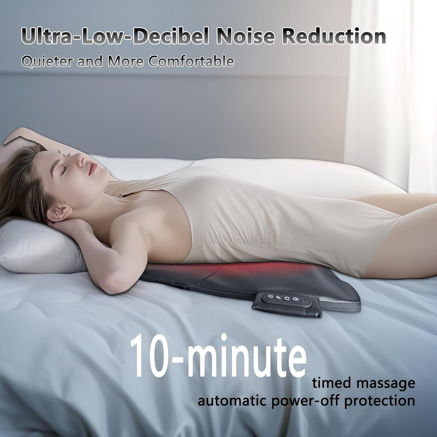 Back Massager for Pain Relief Deep Tissue, Ultrathin Rolling Up and Down Full Back Massage with Heat, 4D Shiatsu Kneading, Shoulder Massager, Extended Widened Design for Home, Office, Car Use, Grey