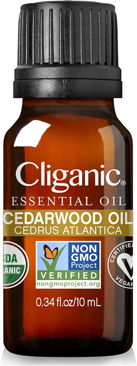 Cliganic Organic Cedarwood Essential Oil - 100% Pure Natural Undiluted, for Aromatherapy Diffuser | Non-GMO Verified (Packaging May Vary)