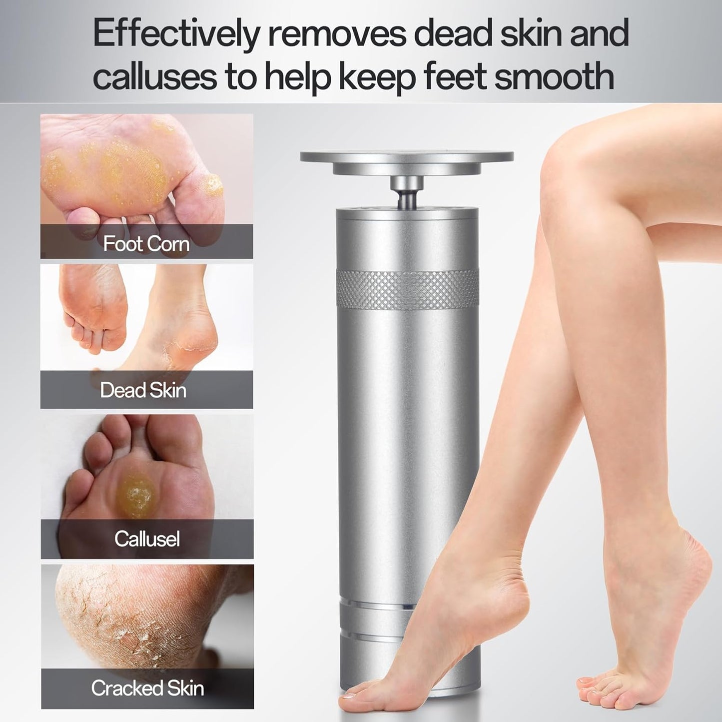New Version Electric Foot File - Electric Callus Remover for feet,Adjustable Speed Foot File with 60 Pcs Sandpaper Discs for Men & Women Dead Dry Calluses and Cracked Heels,Professional Pedicure Tool