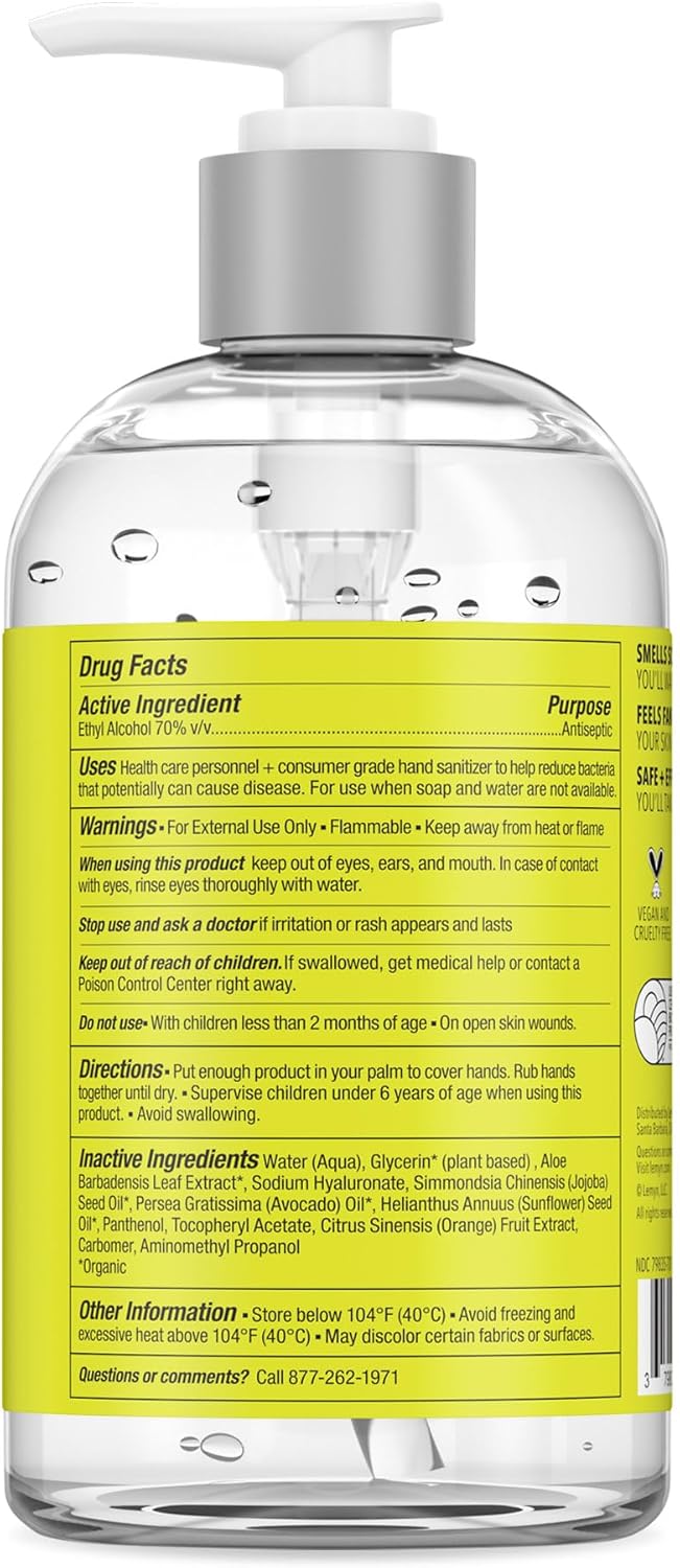 Medical‑Grade Hand Sanitizer Gel – 97 % Organic | 70 % USP Ethyl Alcohol | Moisturizing Aloe + Hyaluronic Acid | Freshly Made in USA | 12oz Bottle with Pump