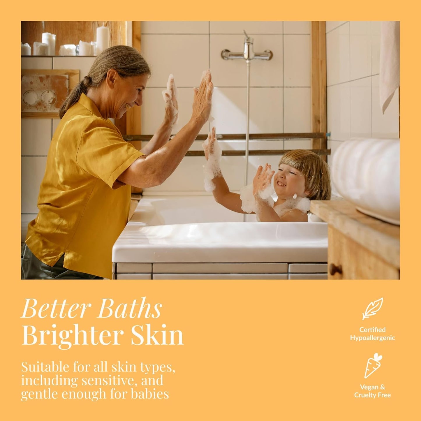 Sensitive Skin Bath & Body Wash – Fragrance-Free, Hypoallergenic & Dermatologist-Tested -Gentle, pH-Balanced Cleanser for Dry & Delicate Skin - Family-Friendly & Vegan (8 oz)