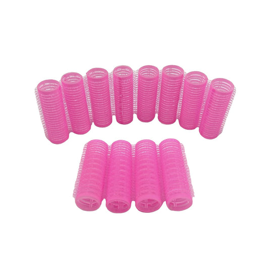 Hair Curler, 12PCS Roller for Medium Short Hair, Heatless Curler for Bangs, Plastic & Gel, Creates Natural Curly Hairstyle, Pink