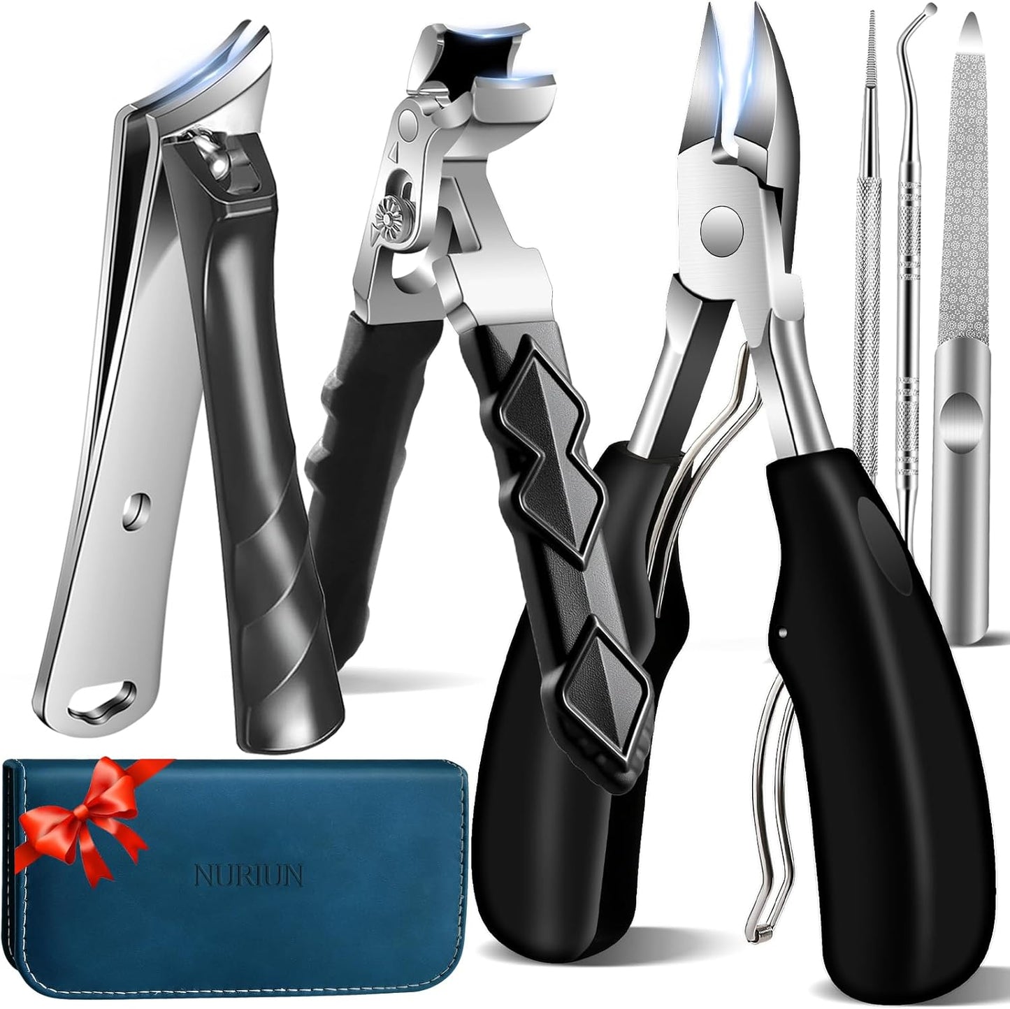 2025 Toenail Clippers for Seniors Thick Toenails, Angled Head Large Toe Nail Clippers for Thick Nails for Men, Heavy Duty Ingrown Toenail Clippers with Wide Jaw, Slanted Nail clippers with Long Handle