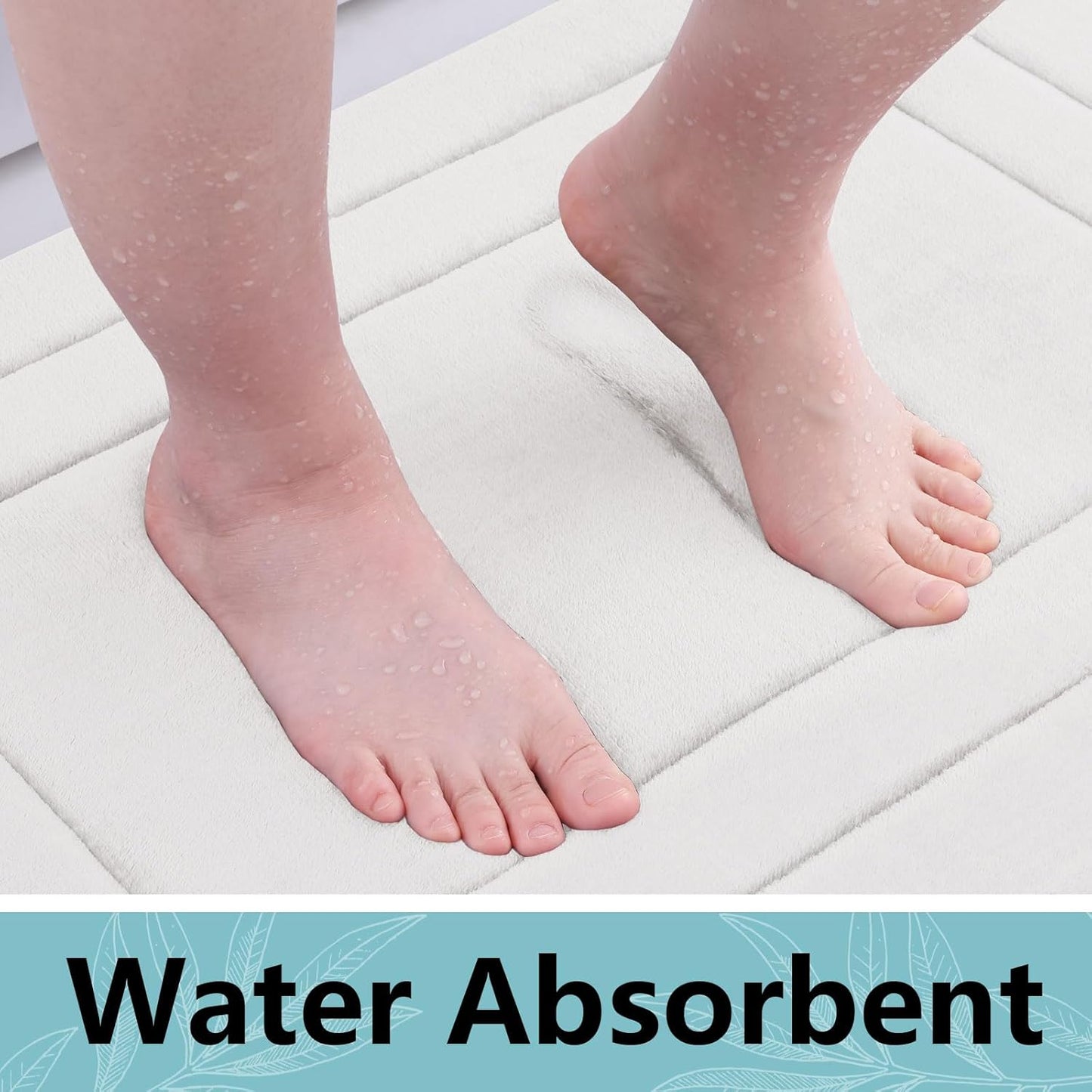 Arotive Memory Foam Bathroom Rug Mat 36x24, Ultra Soft and Absorbent Bath Mat, Machine Wash Dry, Comfortable Bath Rug Carpet for Bathroom Floor, Tub and Shower, Ivory