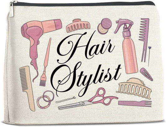 Hair Stylist Makeup Bag Hairstylist Gifts for Women, Gift for Hairdresser Hair Stylist Cosmetic Bag Zipper Makeup Pouch