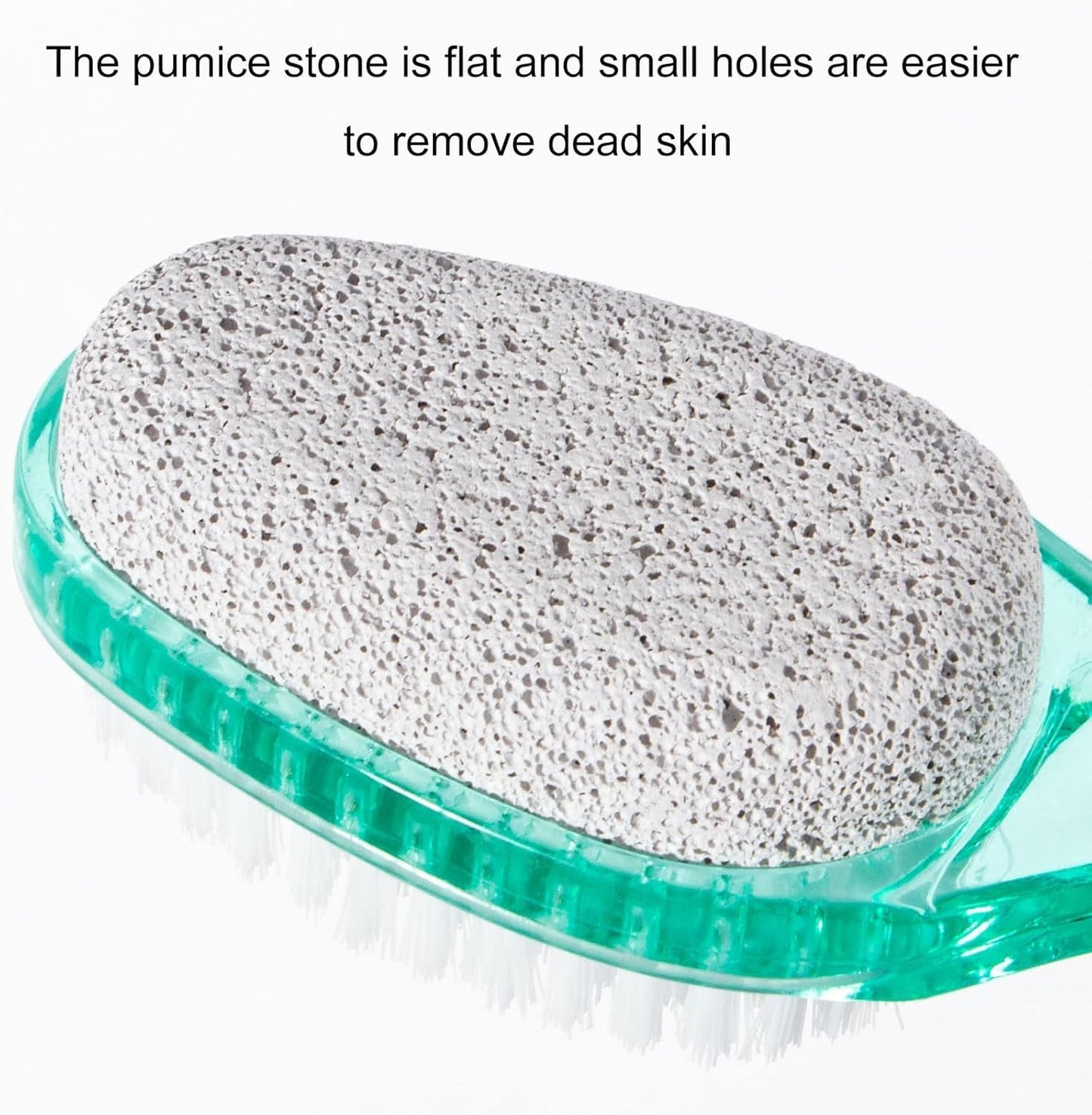 4 Pcs Foot Brush for Shower with Handle 2 in 1, Large Foot Pumice Stone Brush Scrubber Foot File Calluses Remove Suitable for Horniness Foot Spa, Foot Care Smooth Skin (Green)