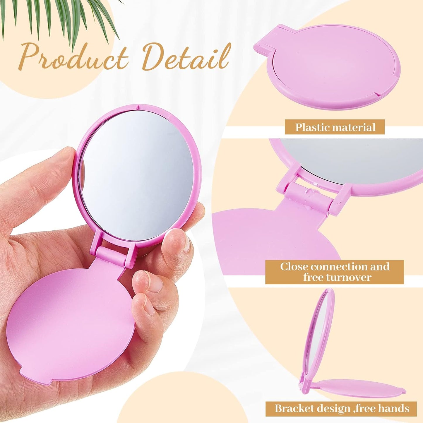 Juexica 180 Pcs Compact Mirror Bulk for Women Mini Folding Mirror Portable Pocket Makeup Round Small Vintage Travel for Cosmetic Purse Bag Gifts Mom Daily Use (Classic Colors)