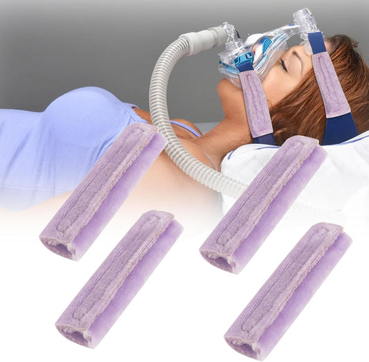 4 Pack Strap Covers Breathable Strap Cushions Work for Most Headgear Straps Can Reduce The Tracks On The Face Made of Soft Fabric Face Pads (Light Purple)