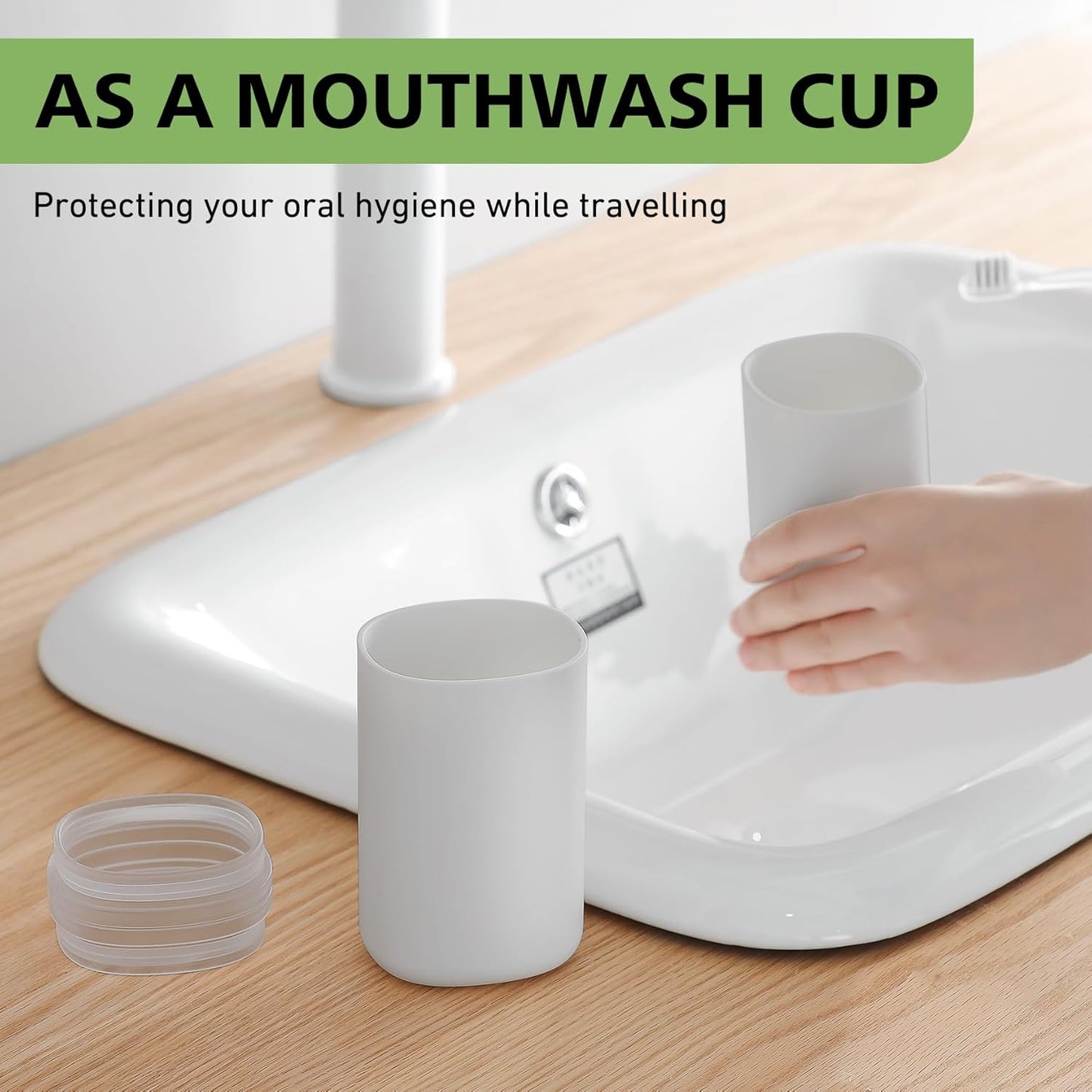 Baluca Travel Toothbrush Case, Portable Tooth Brush Holder and Toothpaste Cover Container with Mouthwash Cup, Compact Oral Clean Tools Organizer for Traveling/Camping/School/Home (Grey, Extra Large)