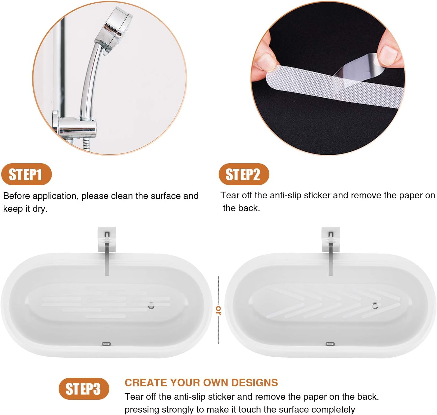 Anti Slip Shower Stickers 24 PCS Safety Bathtub Strips Adhesive Decals with Premium Scraper for Bath Tub Shower Stairs Ladders Boats