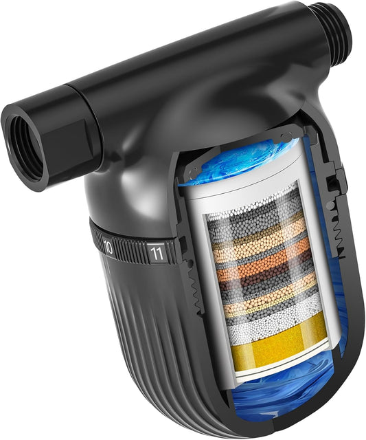 Cobbe Shower Filter | All-METAL Joint | 99% REMOVAL Shower Head Filter for Hard Water, Heavy Metals, Chlorine and Harmful Substance, Improve your skin and hair - Black