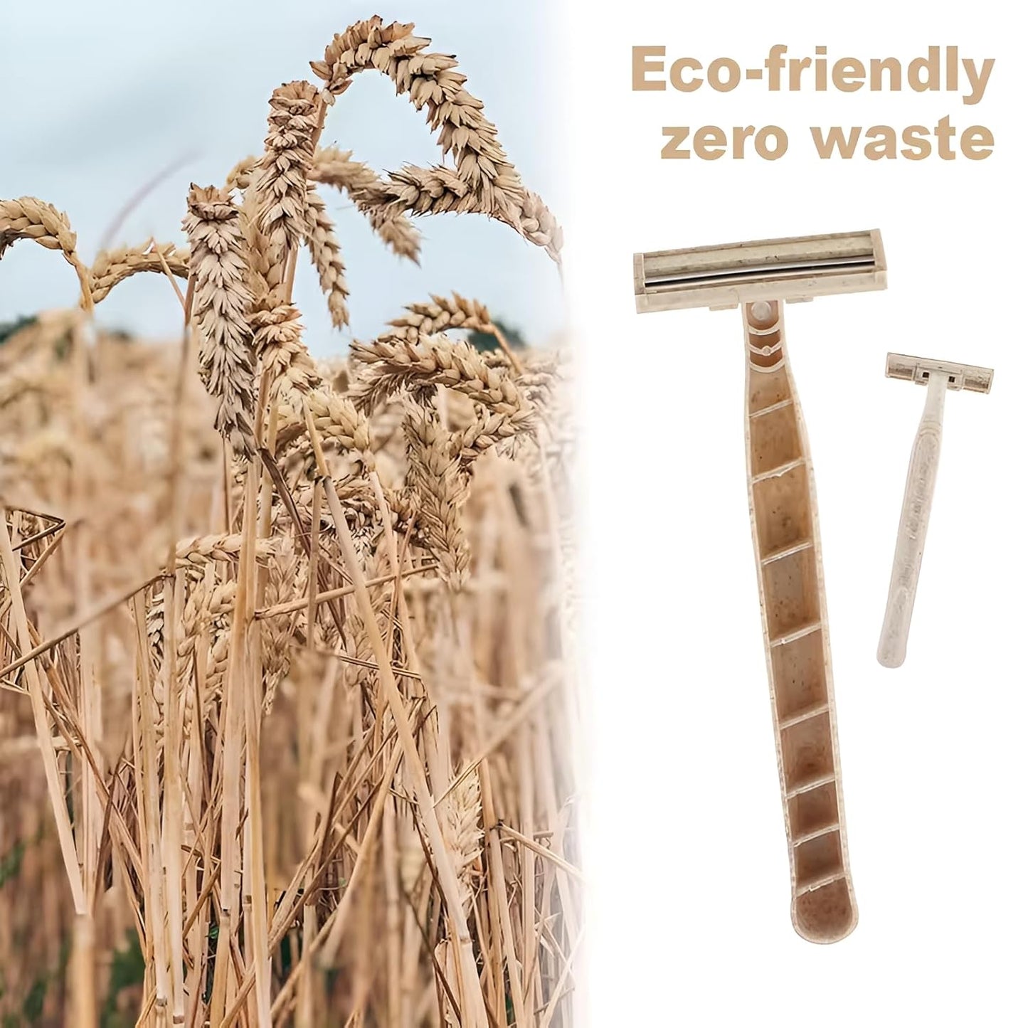 Disposable Razors Bulk for Men & Women – Twin Blade Unisex Shavers – Eco-Friendly, Biodegradable, Non-Toxic, Made from Recycled Wheat Straw 200 Count (Pack of 4)