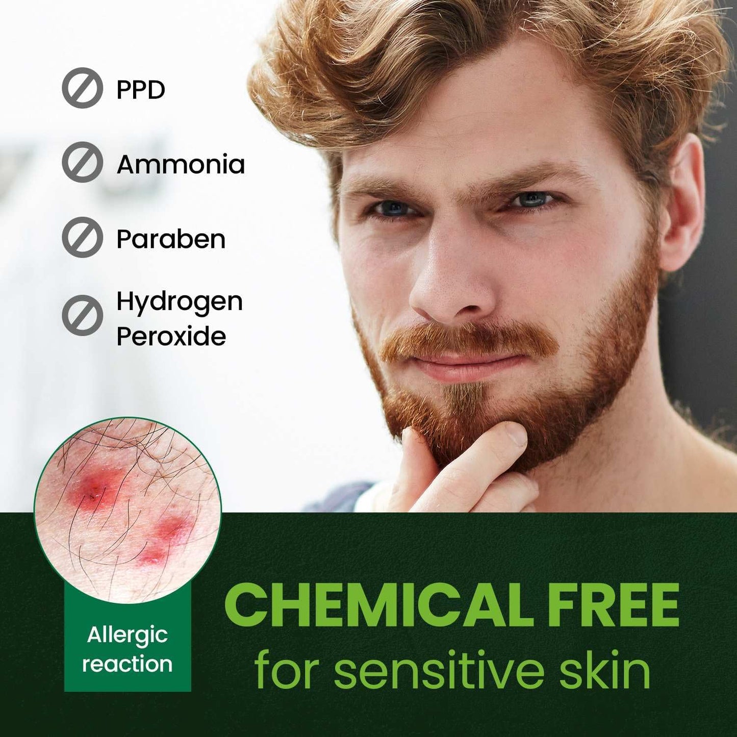 Herb For Men Mustache & Beard Dye (Deep Brown, 1 Pack), PPD-Free Ammonia-Free, Vegan with Natural Ingredients, Odorless, Gentle for Sensitive Skin, No Skin Irritation