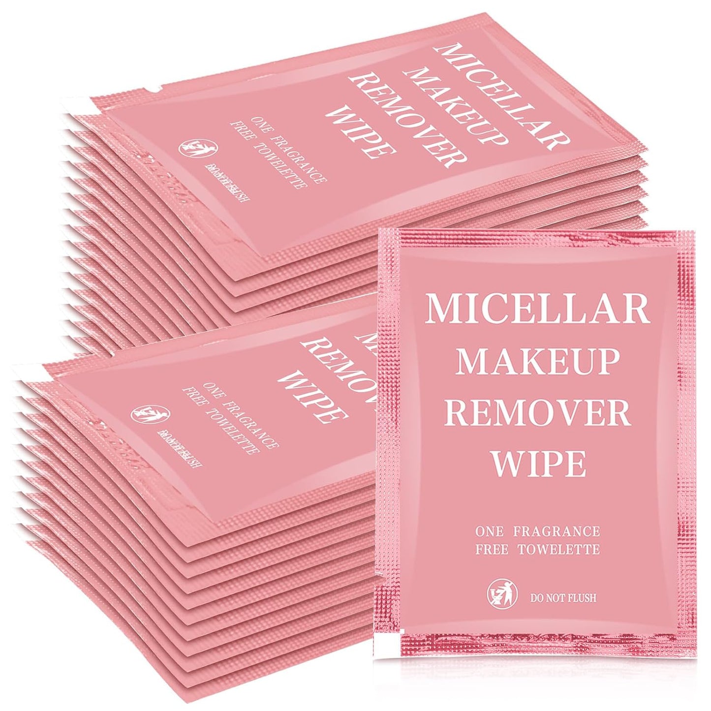 Ctosree 150 pcs Makeup Remover Wipes Bulk Individually Wrapped Makeup Wipes Single Makeup Remover Cloth Facial Cleansing Pads for Mascara Lipstick Oil Dirt Face Skin Travel Hotel(Pink)
