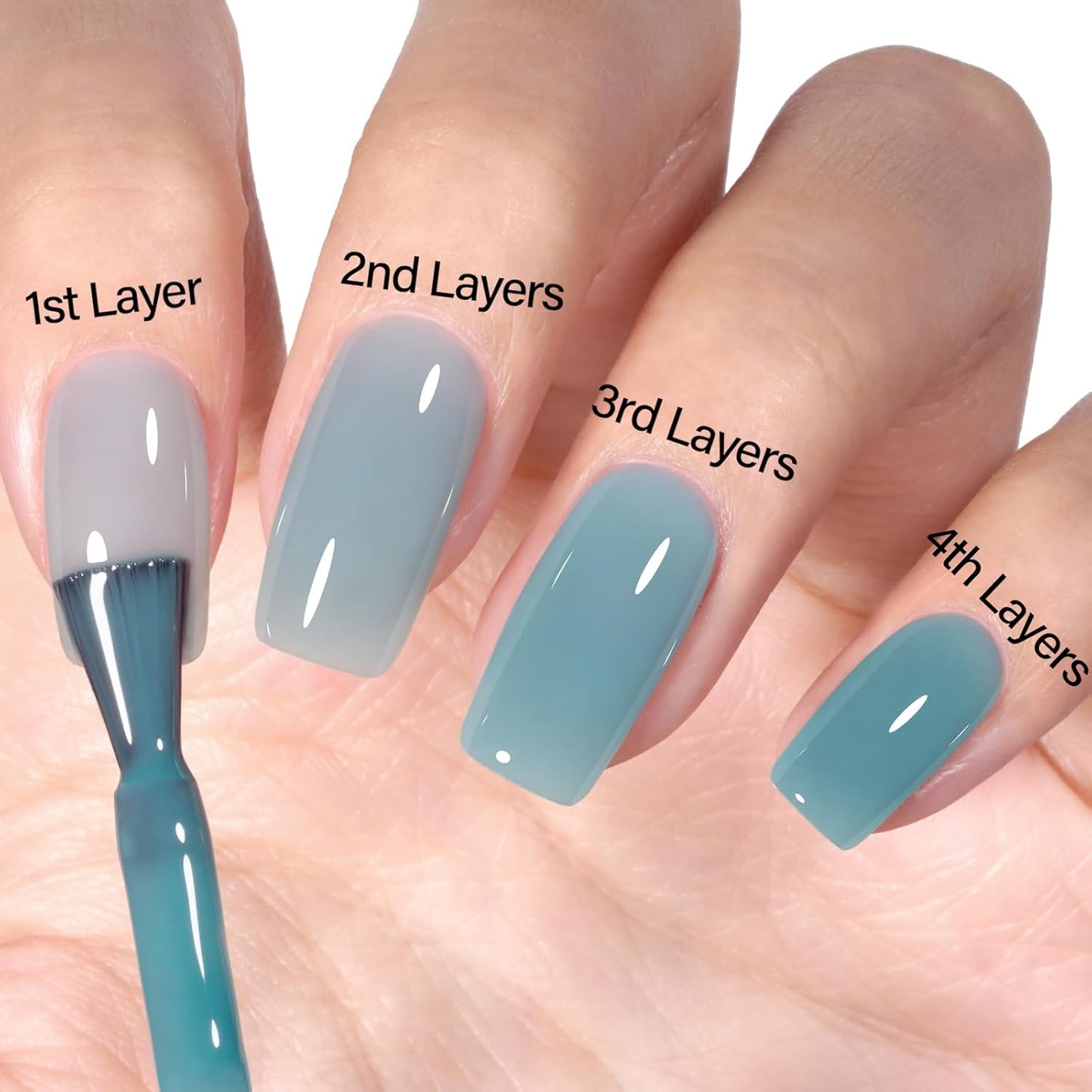 AILLSA Sheer Blue Gel Nail Polish Sky Blue Jelly Gels Polish Summer Neutral Nude Nail Polish Long Lasting Translucent Natural Color Soak Off U V Gel Nails for Nail Art DIY at Home 0.51 Fl Oz /GB71