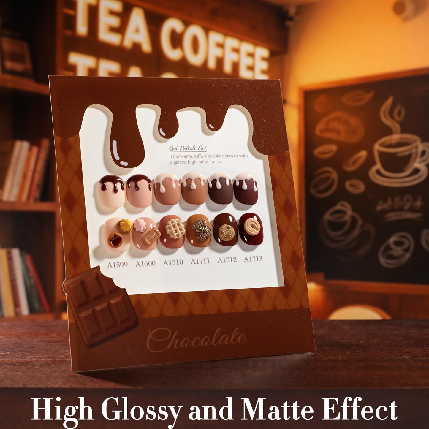 Double Rhythm 6 Pcs 15 ML Gel Polish Set Same Color Same Bottle Soak Off Gel Polish Kit Nail Art Manicure Salon DIY at Home for Women (Burgundy Cherry Brown Coffee -T6-69)