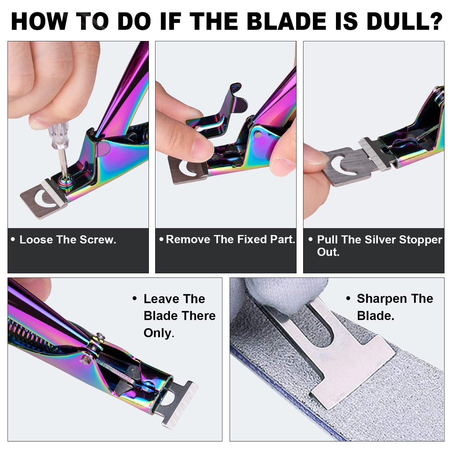 Chameleon Premium Adjustable Nail Clippers for Acrylic Nails, Stainless Steel Cutter Trimmer for Artificial Fake False Tips Manicure Sharp Blade Clip Tool for Salon Home Nail Art Beauty Design DIY