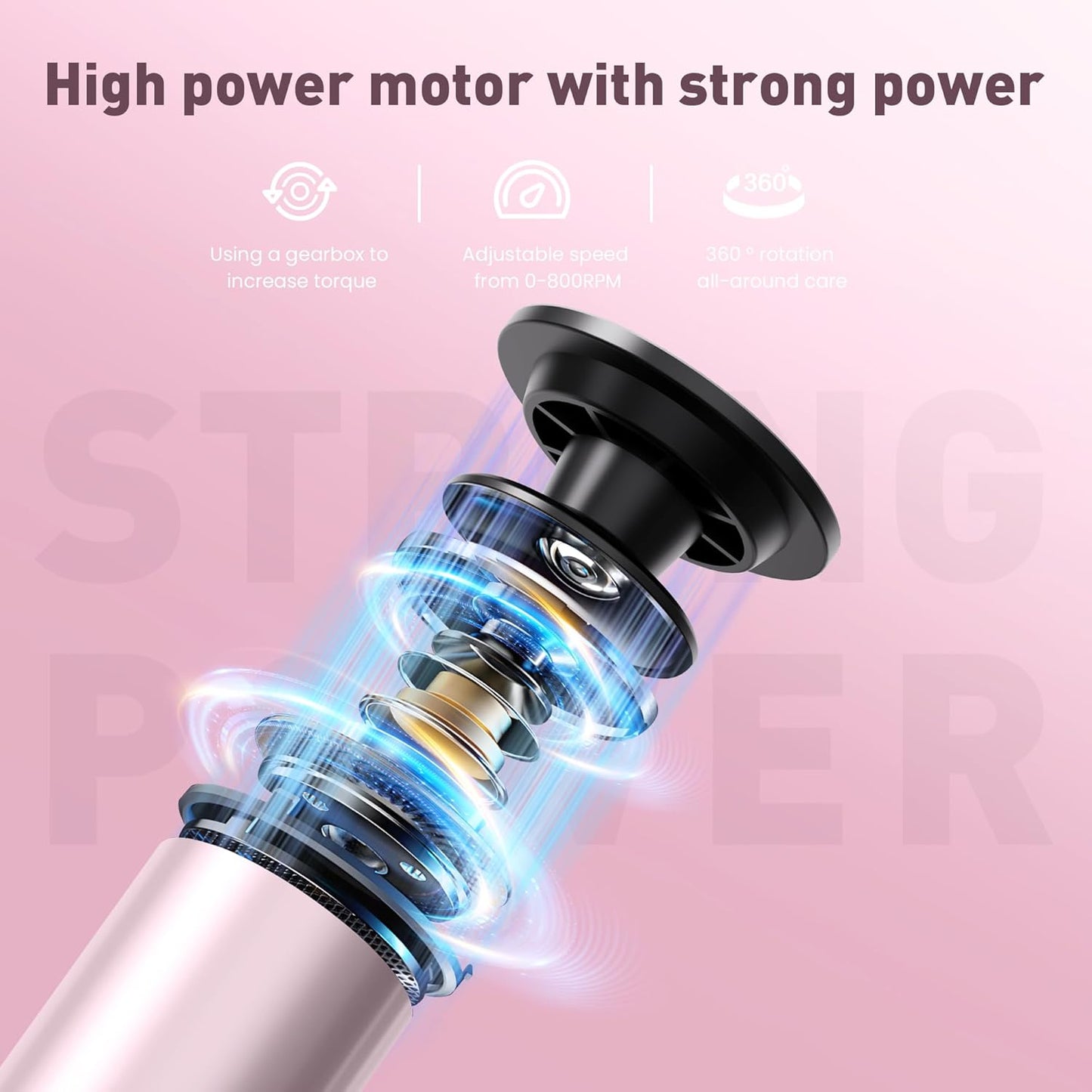 Electric Foot Callus Remover,2 in1 Rechargeable Callus Remover for Feet,9-Speed Cordless Electric Foot File Nail Grinder,Foot Scrubber Pedicure Tools for Dead Skin Dry Cracked Feet(Pink Fold)