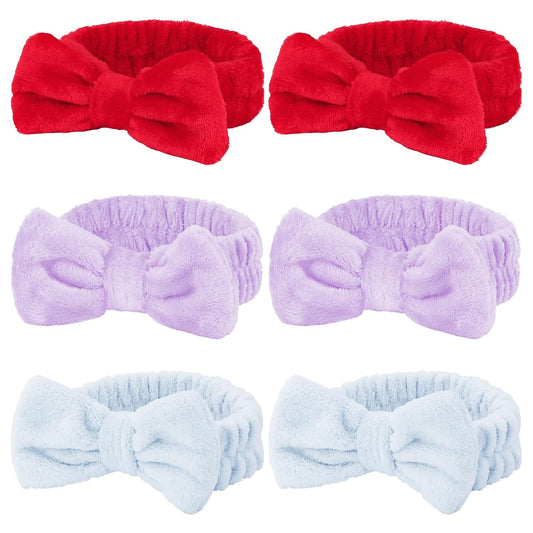 Casoty 6 Pcs Spa Headband, Hair Band for Washing Face, Cheetah Makeup Headband, Skincare Headbands, Soft Fleece Hairband for Face Washing Yoga