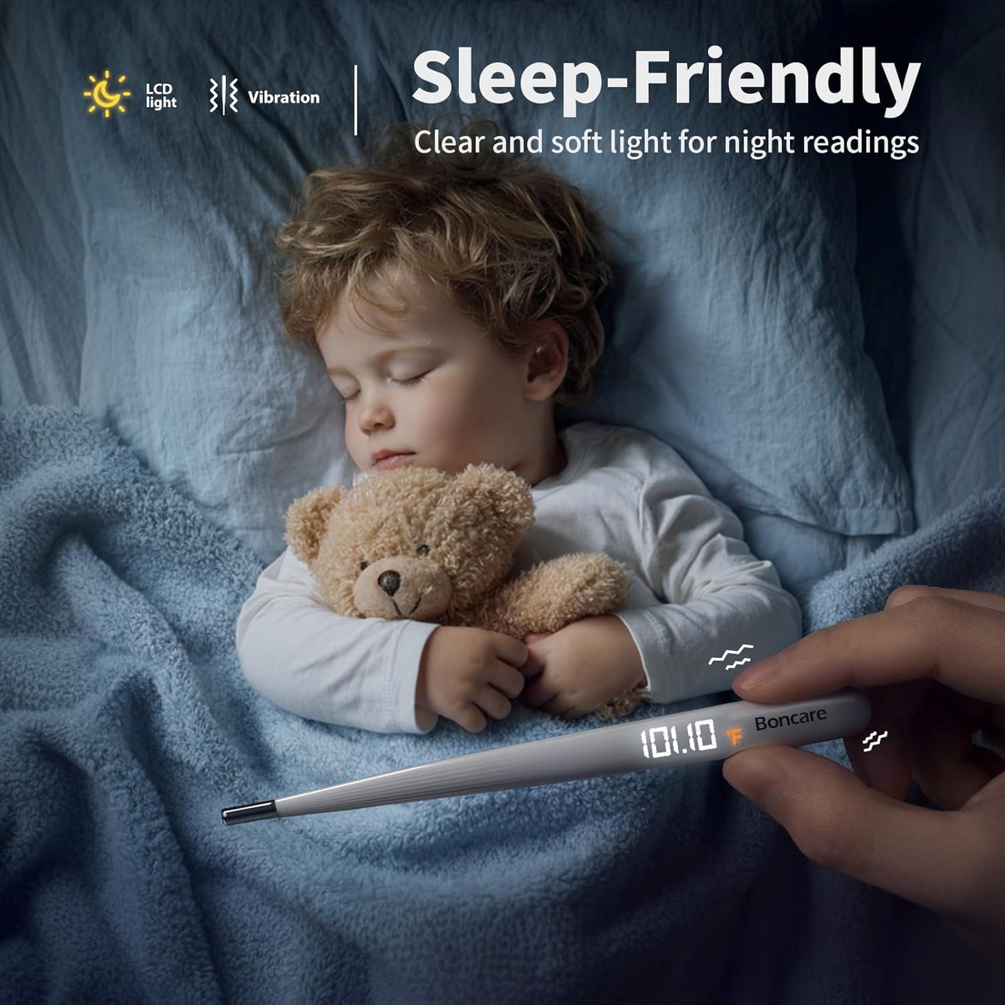 Boncare Rechargeable Digital Basal Thermometer for Ovulation & Body Temperature - Underarm Use Only for Fast Accurate Reading for Adults, Kids & Baby