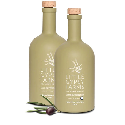 Heirloom EVOO from Little Gypsy Farms | Extra Virgin Olive Oil from a Single Estate in Greece | First Cold-Pressed | High Polyphenols & Amino Acids | NYIOOC Award Winner | 350ml