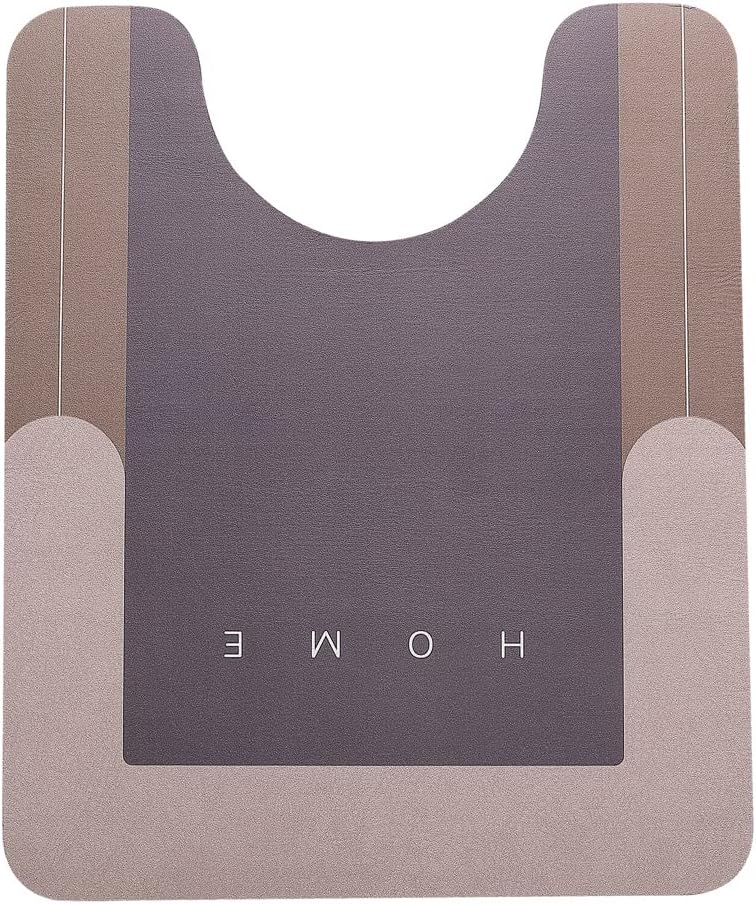 HelloTree 2Pcs Ultra Soft Napa Skin Bath Mat and U-Shaped Toilet Rug, Water Absorbent and Non Slip Shower Bath Rug for Bathroom, Tub and Shower - 20"x32"+20"x24", Khaki