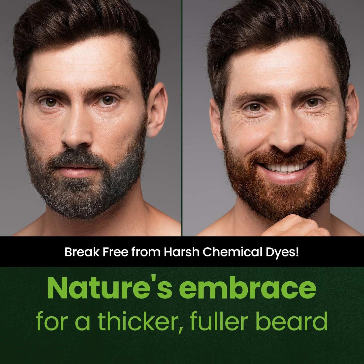 Herb For Men Mustache & Beard Dye (Deep Brown, 1 Pack), PPD-Free Ammonia-Free, Vegan with Natural Ingredients, Odorless, Gentle for Sensitive Skin, No Skin Irritation