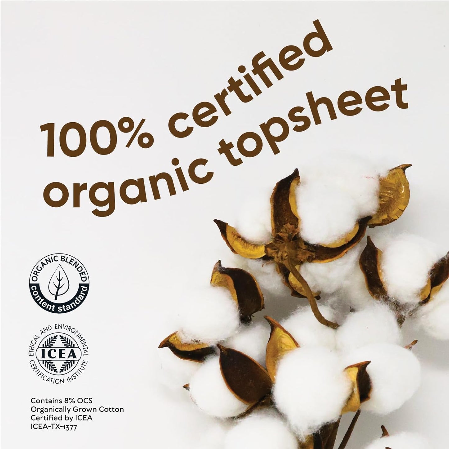 Oi | Organic Initiative Incontinence Pads, Organic Cotton Topsheet, Odor Control, Breathable and Hypoallergenic, Absorbs up to 17 floz, Suitable for Postpartum, Extra Plus/Maximum (14.2") 22 Pads