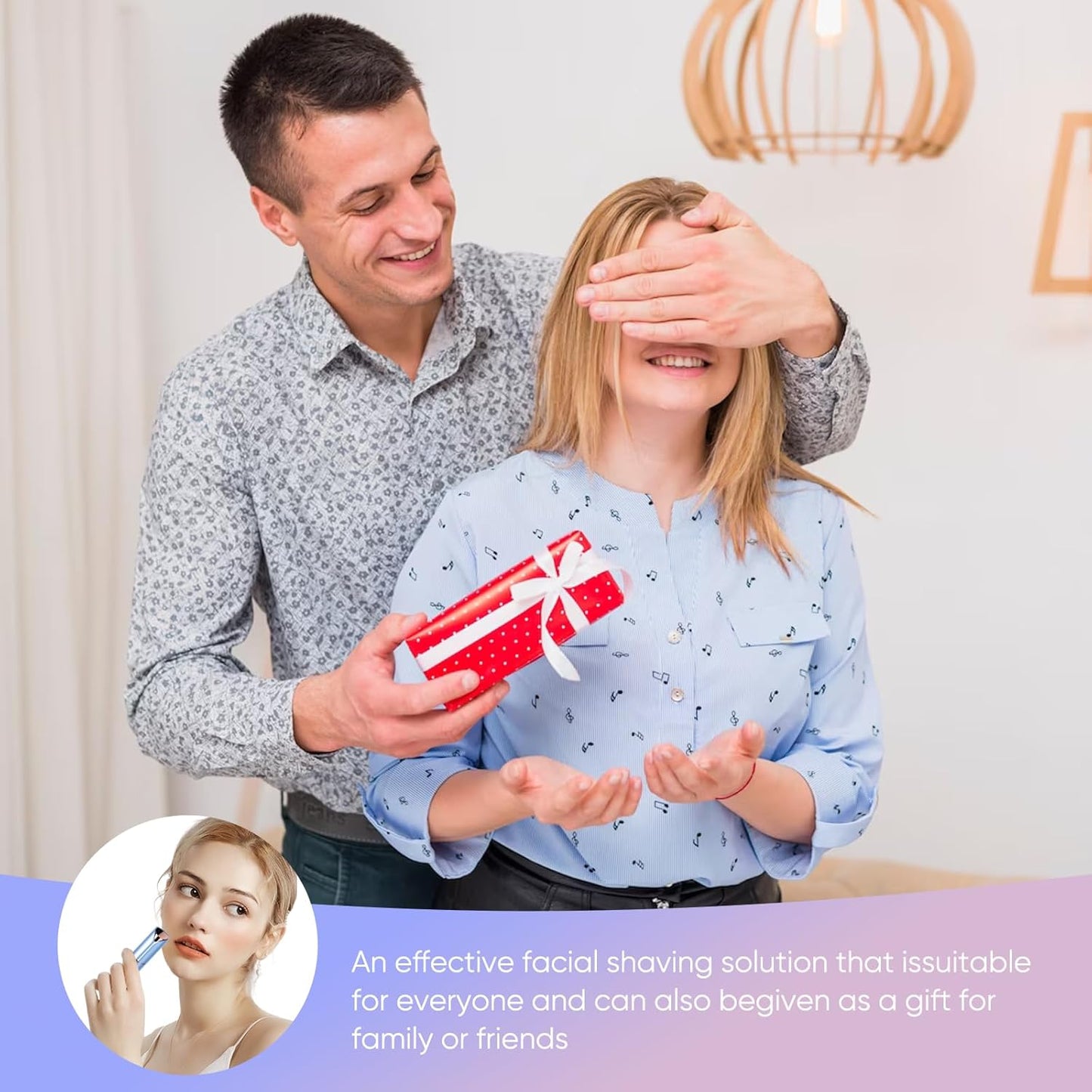 Facial Hair Remover for Women- as Seen on TV Painless Face Shaver -Mini Hair Remover, Electric Razor Shaver Portable Bikini Epilator for Lips, Chin, Armpit, Peach Fuzz, Fingers, Neck, Cheek(Blue)