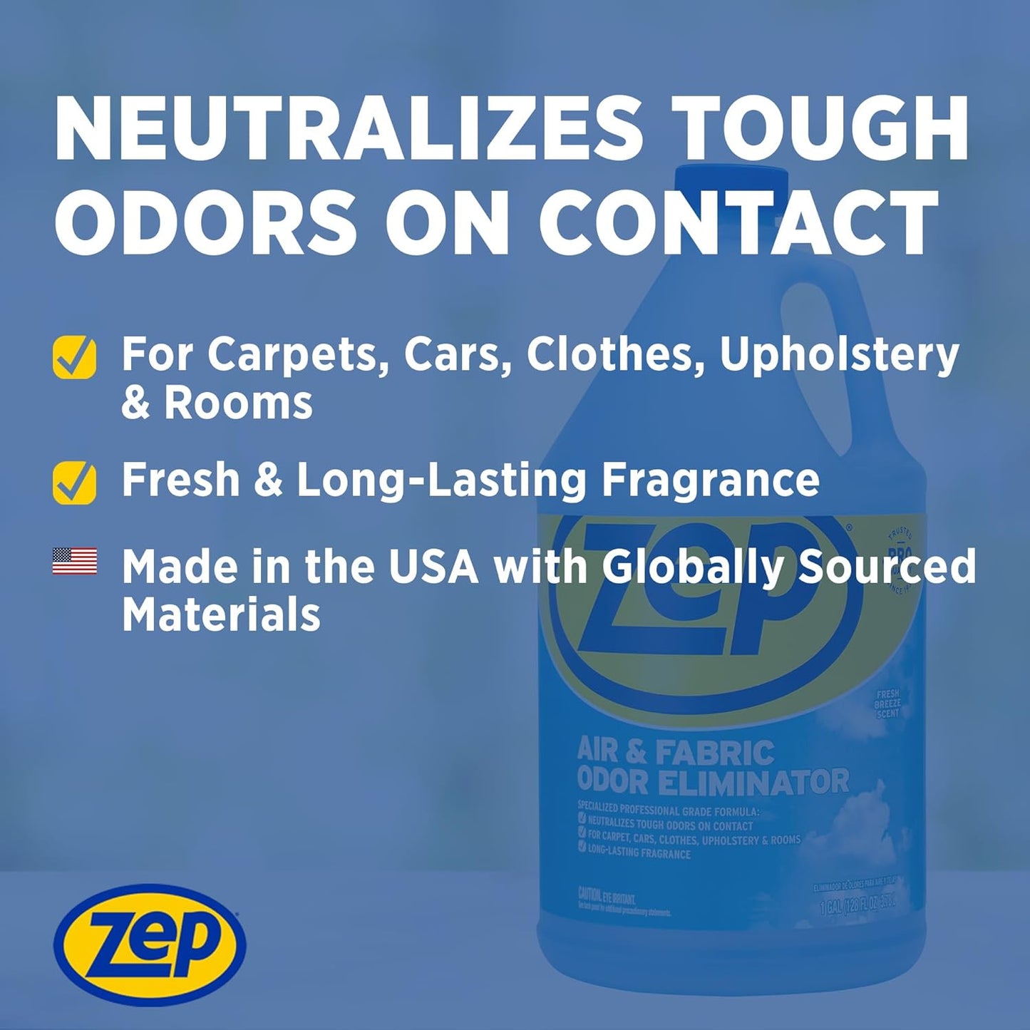 Zep Air and Fabric Odor Eliminator - 128 Ounce (Pack of 2) ZUAIR128 - Refresh Your Home, Office and Business