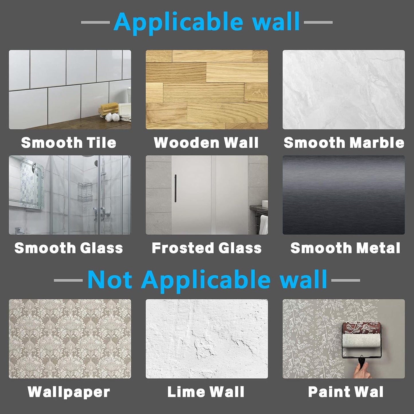 2 PCS Self-Adhesive Toothbrush Holders Wall Mounted, Water Proof Toothbrush Hook, 3 in 1 with Toothbrush Hanger Toothpaste Holder and Gargle Cup Holder for Bathroom Shower (Blue)