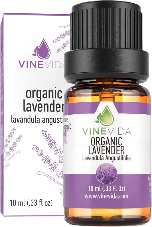 VINEVIDA Organic Lavender 10 mL Undiluted Essential Oil - Pure, Unscented