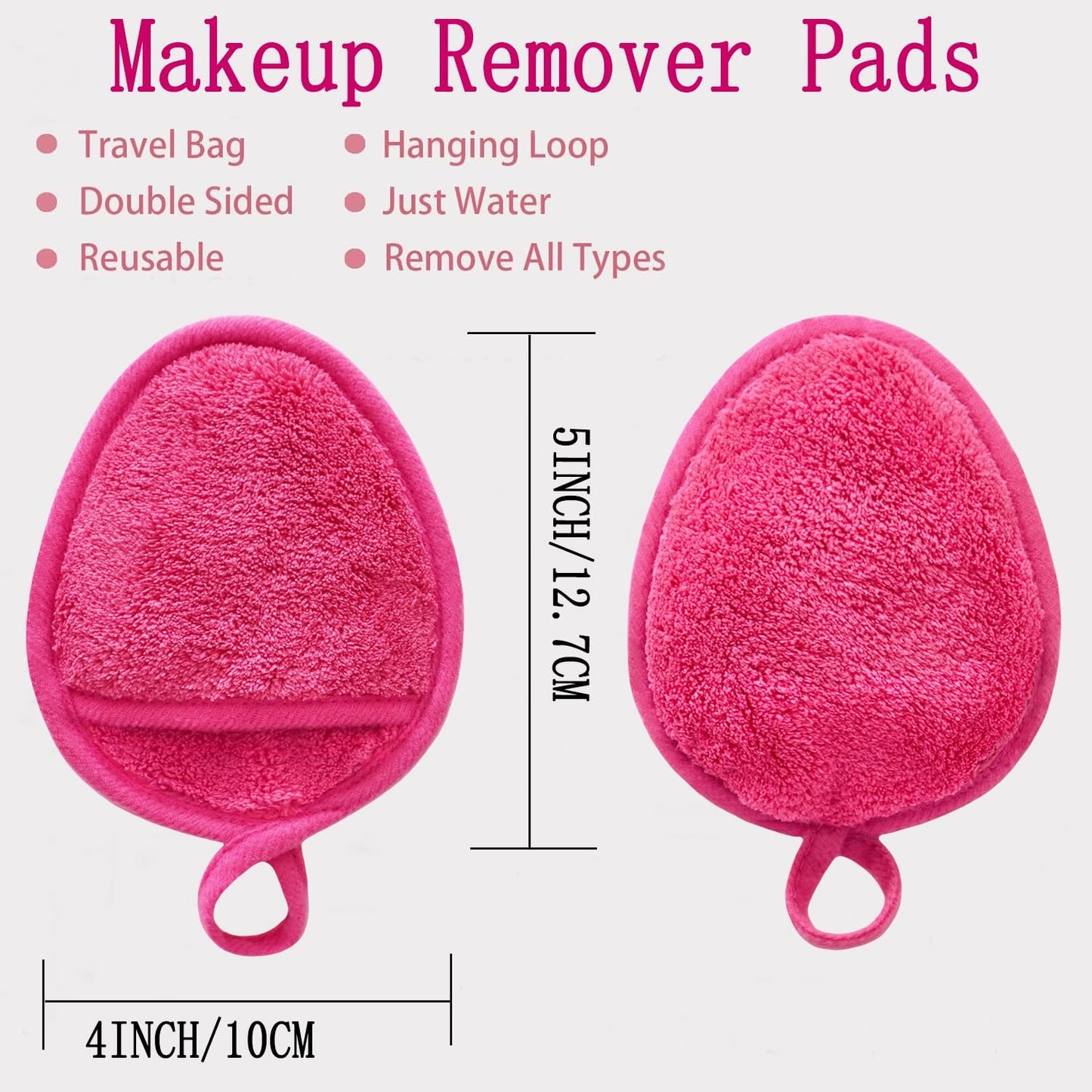 Reusable Makeup Remover Pads Soft Makeup Remover Cloths Washable Facial Makeup Cleansing Pads for Face,Lip,Eyes 6PCS