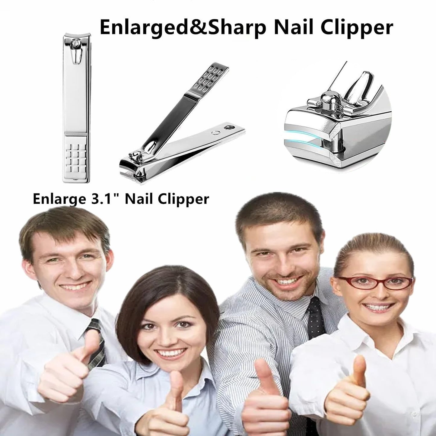 Nail Clipper Set Manicure Set Men Stainless Steel Nail Clippers Kit with Portable Travel Case, Personal Care Tools Men Grooming Kit for Husband Boyfriend Family