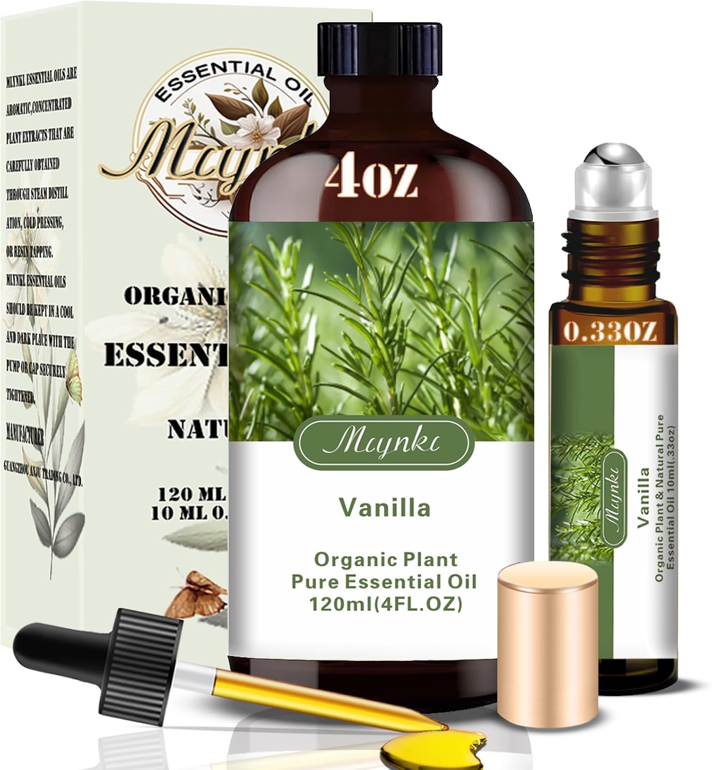 Vanilla Fragrance Oil-Vanilla Essential Oil 4.33oz (130ml)-100% Pure Natural Scent for Diffusers, Candles, Soap Making & Aromatherapy-Relaxing Home & Gift Essential Oil for Bath, Massage