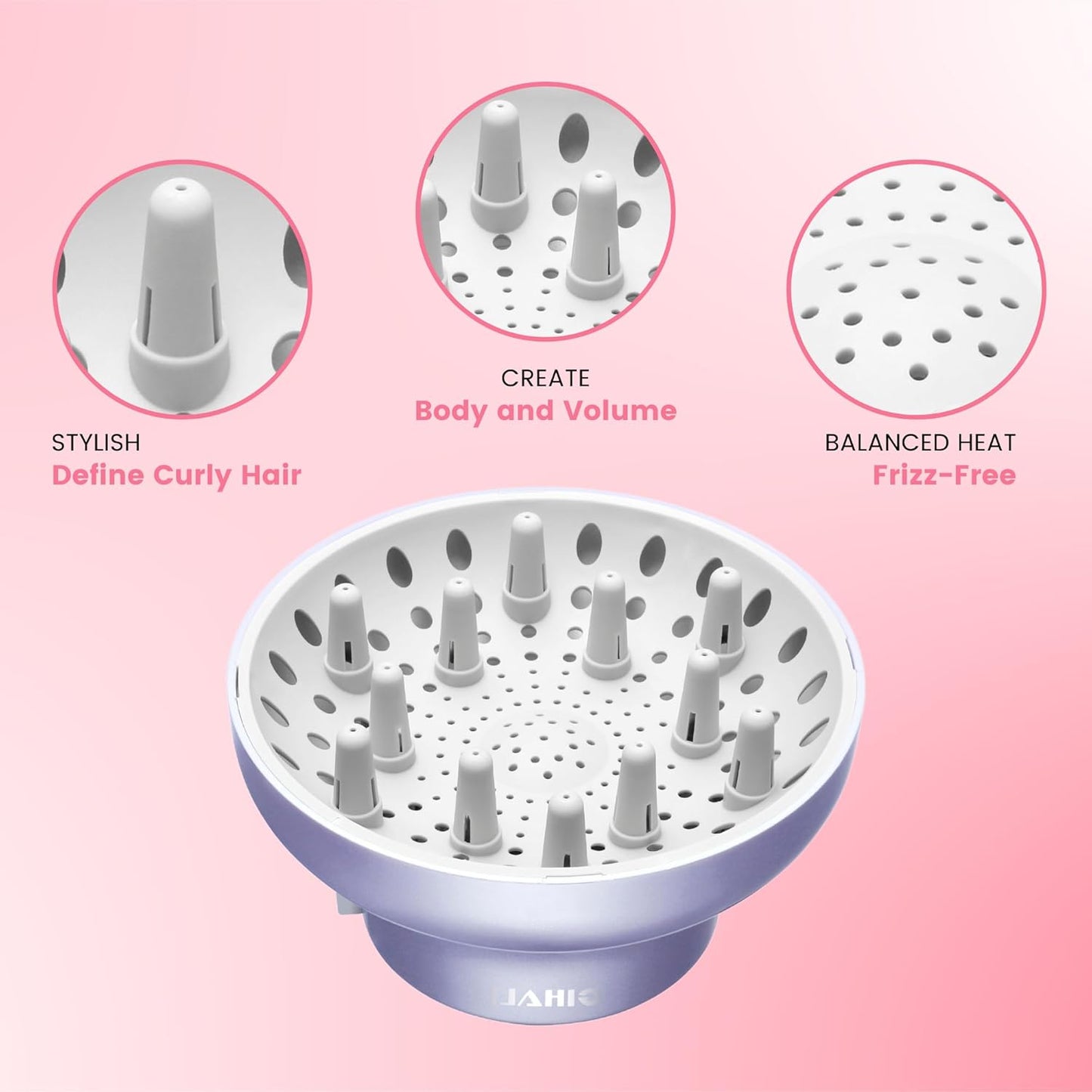 Universal Hair Diffuser “Super Sturdy” 1.7 Inch to 2.6 Inch for Natural Curly and Wavy Hair, Hair Dryer Attachment (Blue Lagoon)