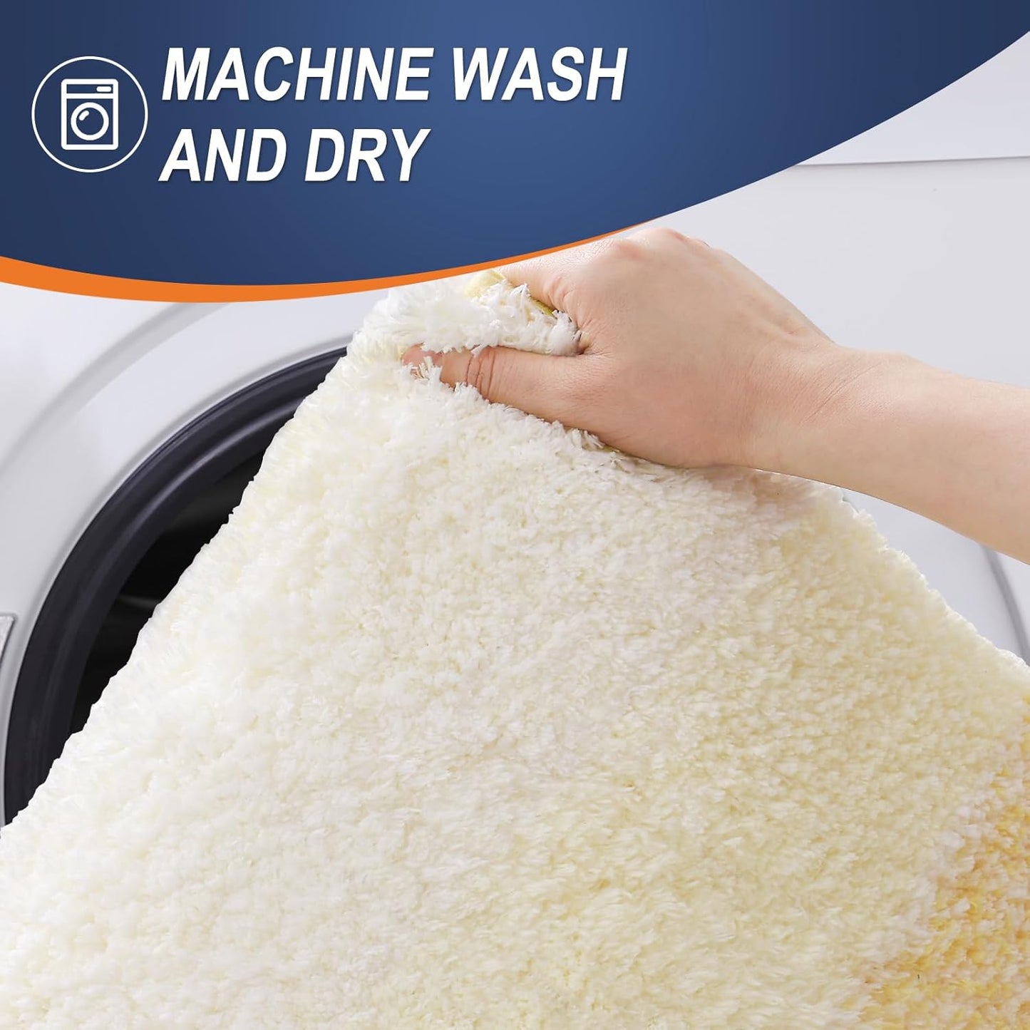 OLANLY Bathroom Rugs Mat 30x20, Extra Soft Absorbent Microfiber Bath Rugs, Rubber Backing, Quick Dry, Washable Bath Mats for Bathroom Floor, Tub and Shower, Home Decor Accessories, Light Yellow