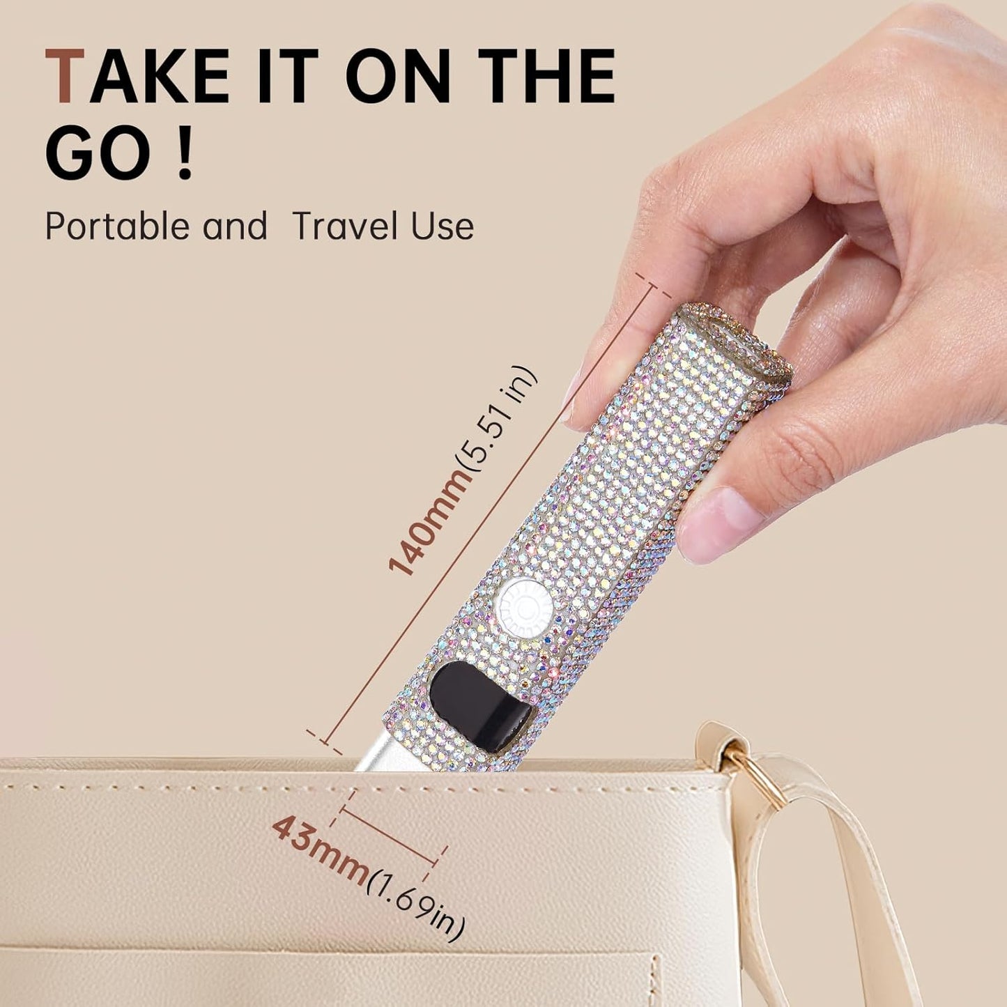 Handheld UV Light for Gel Nails,Mini LED Cordless Nail Lamp for Gel Nail Polish,Portable Flash Cure Lamp,Rechargeable USB Nail Dryer with LCD Display Fast Curing Home DIY