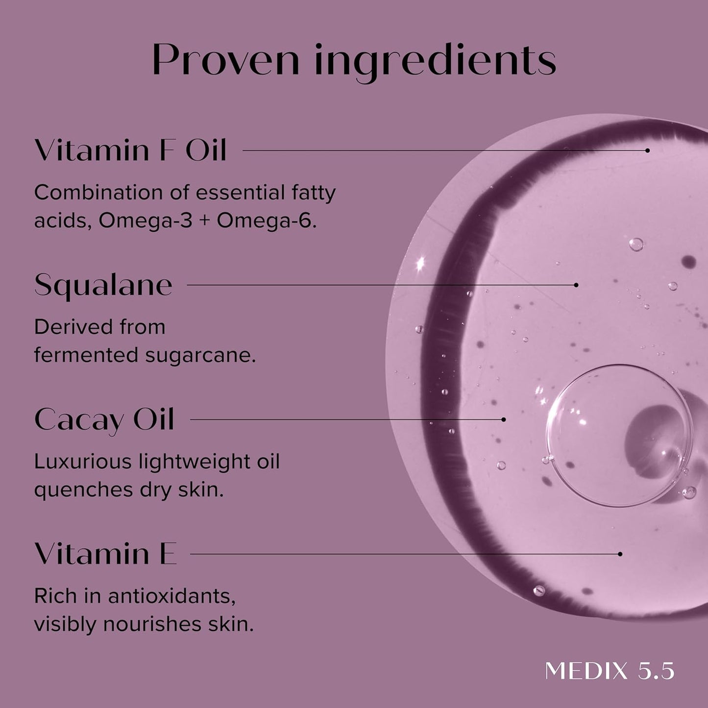 MEDIX Body & Face Moisturizer 20% Vitamin F Oil Hydrating Body Booster & Face Serum | Concentrated Vitamin F + Vitamin E Oil Super Serum For Skin Barrier | Crepey Skin Treatment, 1.7 Fl Oz