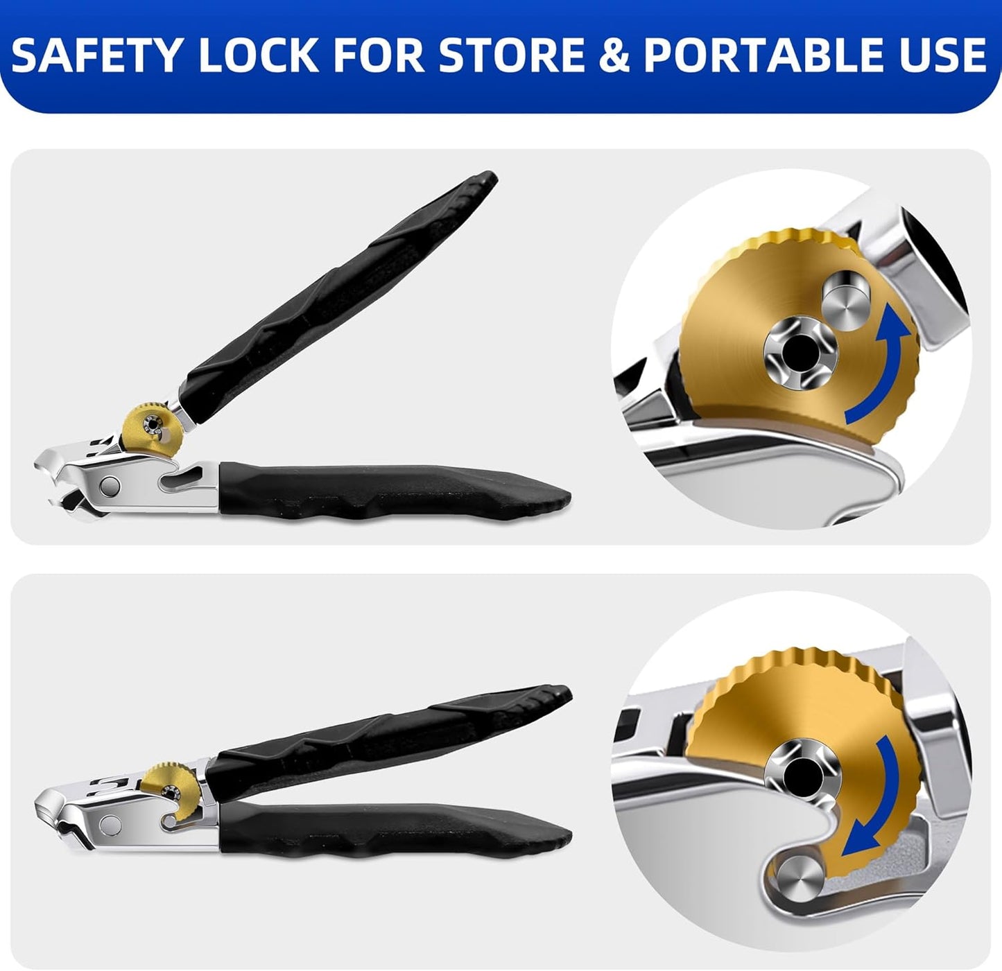 Graddi Orthoclip Nail Clippers for Thick Toenail Clippers for Seniors, Ultra Sharp Nail Clippers for Men, Heavy Duty Ingrown Toenail Clippers, Slanted Nail Cutters with Long Handle, Wide Jaw